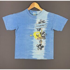 Vintage Y2K Nickelodeon Sponge Bob Square Pants Tie Dye Kids Shirt Large